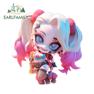 EARLFAMILY 13cm Harley Quinn Phim Hoạt Hình 3D Dán Xe Hơi Chống Trầy Xước Chống Thấm Nước Thời Trang Vinyl Đề Can Thích Hợp Cho Xe Máy Đàn Guitar Hành Lý Laptop