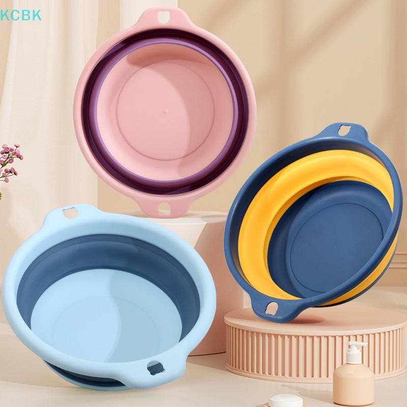 [Kc] Chậu rửa giặt di động có thể gập lại bằng nhựa Du lịch Bồn rửa gấp an toàn Bồn rửa có thể gập lại Thiết bị gia dụng phòng tắm [BK]