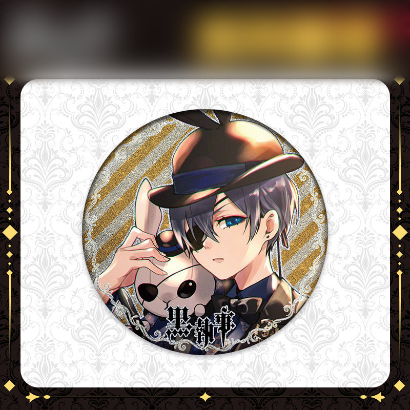 SQ3 Black Butler Laser Silver Onion Double Flash Huy hiệu quà tặng cho bạn gái Anime ngoại vi Bộ sưu tập QS3