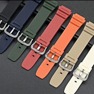 Dây đeo đồng hồ cao su mềm cho Casio AE-1200 1300 W-216H SGW-400H AQ-S810W F-108WH 18mm Dây đeo đồng hồ bằng nhựa silicon Nam Nữ Vòng đeo tay kỹ thuật số Thay thế chống nước