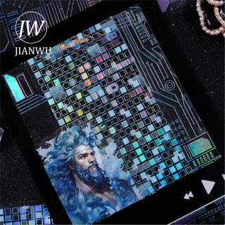 Jianwu 50mm * 200cm Punk Mạch Series Vintage Chất Liệu Laser Cắt Cảnh Quan Băng PET Sáng Tạo DIY Tạp Chí Văn Phòng Phẩm