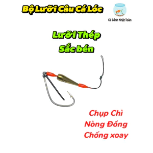 Lưỡi Móc Mồi Mềm Câu Cá Lóc Thép Trắng, Chì Đồng, Chụp Chì, Chống Xoay