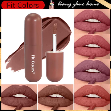 Phù Hợp Với Màu Sắc Punk Đỏ Đậm Nâu Son Môi hun khói Nhung Son Tint Bùn Sắc Tố Lâu Dài Chống Thấm Nước Mờ Khỏa Thân Nâu Son Bóng Trang Điểm Mỹ Phẩm