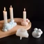 SA Khuôn Silicon Cho Đế Mèo Thanh Lịch Móng Vuốt Hình Bong Bóng Tealight Giá Đỡ Khuôn Nhà Để Bàn Trang Trí Làm Khuôn