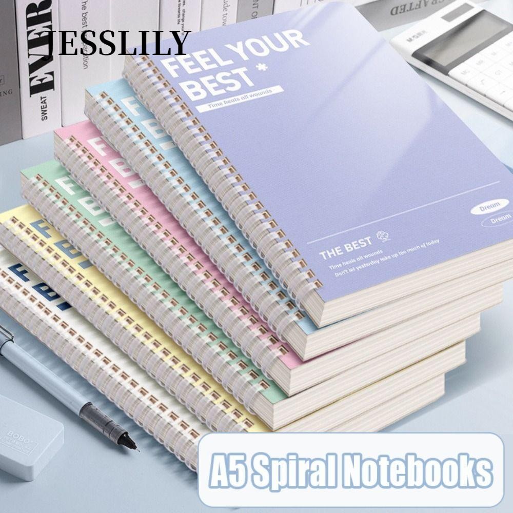 JESSLILY 60 tờ / cuốn Sổ tay xoắn ốc, Notepad màu A5, Đường ngang đa ...