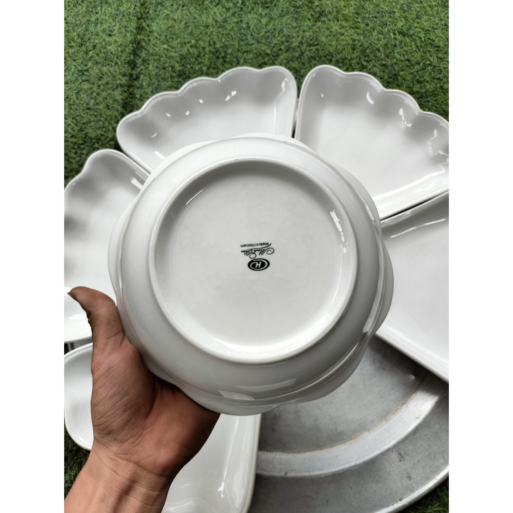 Bộ bát đĩa mặt trời HỌA TIẾT RỒNG .Minh châu 7 món hàng loại 1 đẹp dày dặn, Set bát đĩa 7 món thắp hương thờ cúng
