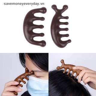 [savemoneyeveryday] 1 Lược Massage Kinh Tuyến Toàn Thân Nhựa Năm Răng Rộng Lược Châm Cứu Lưu Thông Máu Chống Tĩnh Điện Tóc Mịn [vn]