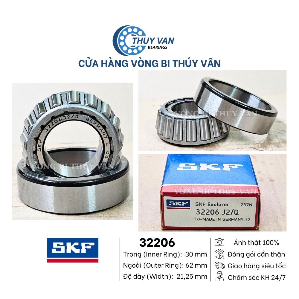 Vòng bi bạc đạn đũa côn 32206 32207 32208 hãng SKF | Shopee Việt Nam