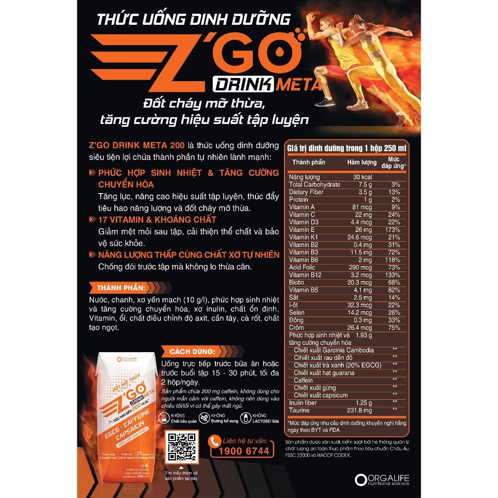 Ảnh Combo 3 - 15 Ngày đốt cháy calo Zgo Meta Drink 200 (250ml/Hộp) 3