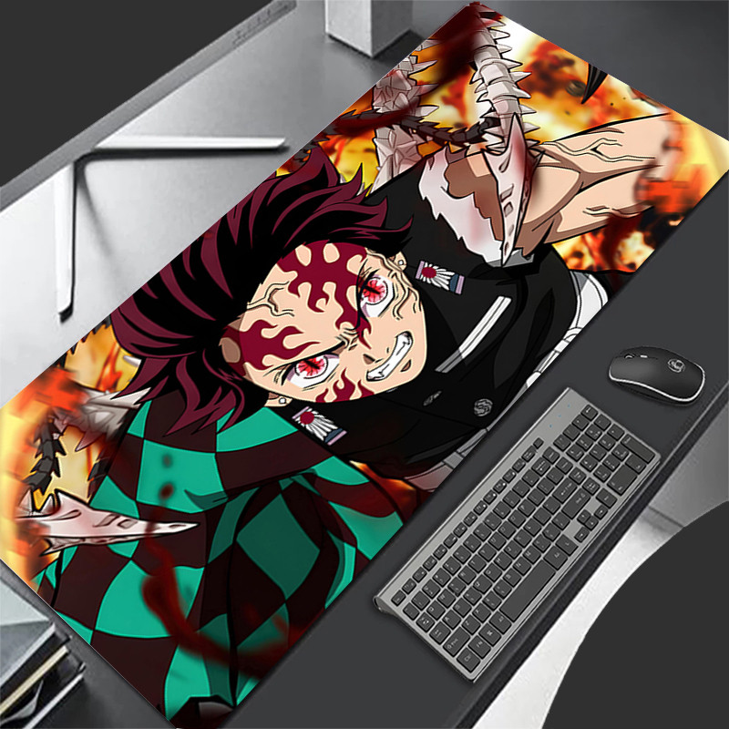Miếng Lót Chuột Chơi Game Anime Miếng Lót Bàn Phím Thảm PC Mousepad XXL Demon Slayer Tanjiro Miếng Lót Chuột Laptop Mở Rộng Để Bàn Thảm Cho LOL
