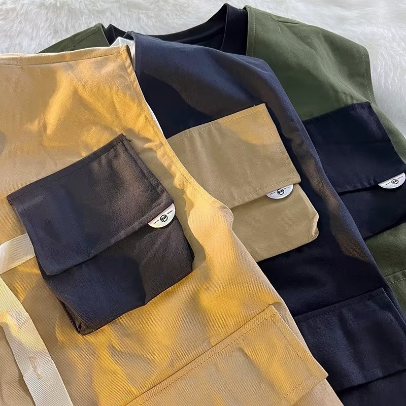 Nhật Bản Nhiều Túi Dụng Cụ Vest Nam Hợp Thời Trang Chiến Thuật Áo Vest Mùa Hè Khâu Hip-Hop Đường Phố Cao Cấp Chức Năng Phong Cách Eoco