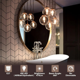 Bóng Đèn LED Edison Xoắn Ốc Dây Tóc E27 Vít Lớn Trong Suốt / Nâu A60 Đèn 2W 4W 6W 8W 12W 16W