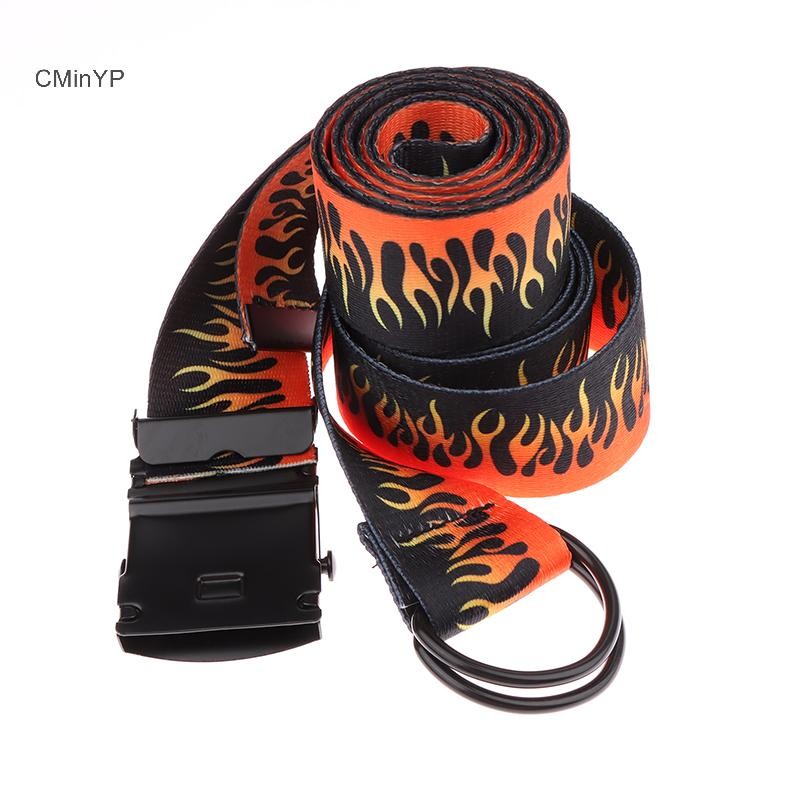 Cyinyp Hip Hop Thời Trang Nam Vải Thắt Lưng Cá Tính Thông Thường Ngọn Lửa Thắt Lưng Thiết Kế Thắt Lưng Cho Nữ Cao Bồi Dây Punk Glory