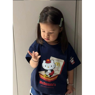 Áo thun ngắn tay cotton mới mùa hè cho bé gái, in hình hoạt hình dễ thương, áo trẻ em thoải mái