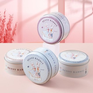 Hộp thiếc bánh quy MEGOCE, Hộp đựng kẹo kẹo hình thỏ hoạt hình bằng kim loại, Hộp đóng gói quà rỗng tròn dễ thương Đồ dùng dự tiệc Phục sinh cho đám cưới