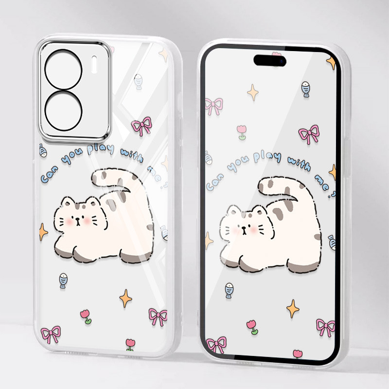 Ốp Điện Thoại YBD Cho Redmi A5 Turbo 4 Pro Xiaomi POCO F7 5G POCO C71 Mềm Mại Và Dễ Thương Phong Cách Cô Gái Họa Tiết Mèo Con Dễ Thương Có Dây Treo