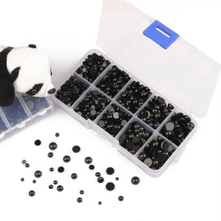 TRACEILLOIAN Hạt Mắt Nhựa Bền Màu Đen từ 3 đến 8 mm - Perfect cho DIY Gấu Bông và Búp Bê
