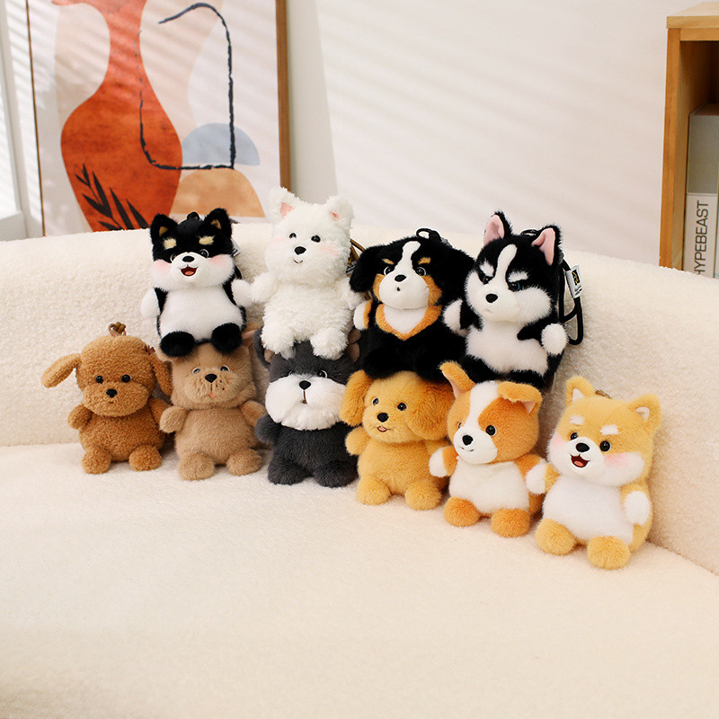 Rytanda Chó Sang Trọng Đồ Chơi Chó Dễ Thương Móc Chìa Khóa Chenery Corgi Husky Pacha Chó Vàng Mềm Mại Sang Trọng Trang Trí Trẻ Em Bạn Gái Quà Tặng Sinh Nhật