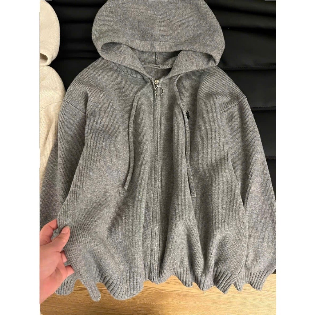 Áo Khoác Len Tăm Thêu Ngựa KCloset Áo Len Dày Dặn Dáng Rộng Nam Nữ NA604