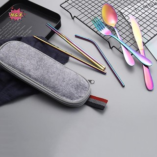 N & X Dao Kéo Túi Bảo Quản Bộ Đồ Ăn Vải Dây Kéo Thiết Kế Túi Nĩa Thìa Đũa Văn Phòng Cắm Trại Du Lịch Hộp Đựng Đồ Dùng.