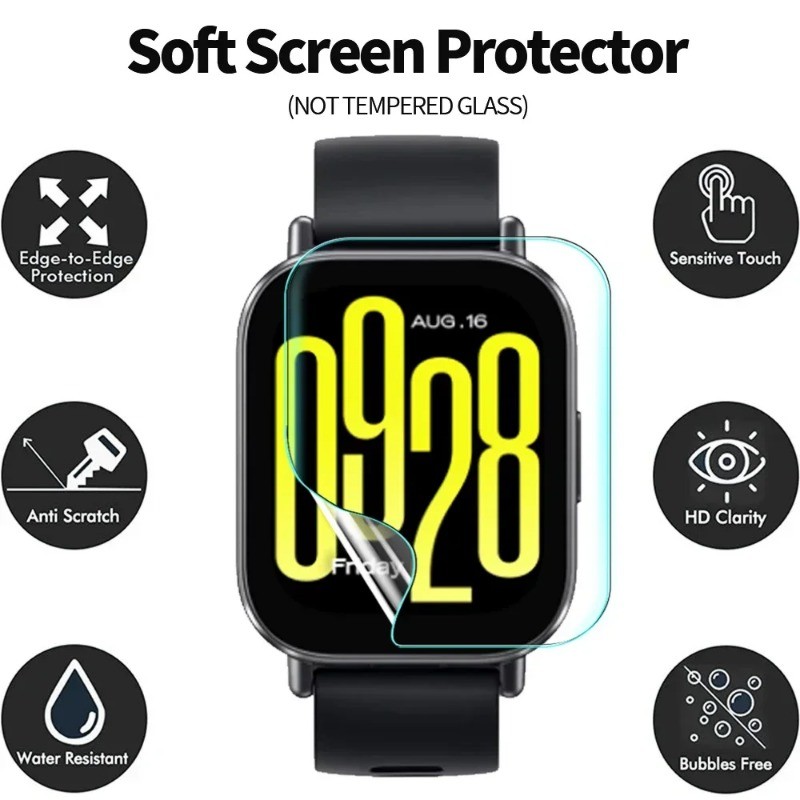 RedmiWatch 5 4 3 Phim Hydrogel HD 400D Full Cover, 1-3 chiếc, bảo vệ màn hình chống trầy xước, chống cháy nổ, cho Watch 5/4/3/2 Active Lite