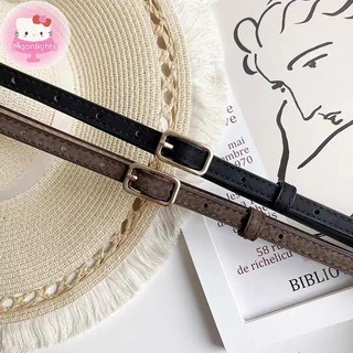 Moonlights Retro Pháp Thắt Lưng Da Nữ Unisex Thắt Lưng Khóa Sang Trọng Thắt Lưng Nữ Quần Jean Thắt Lưng Nam Thắt Lưng Mỏng Thắt Lưng EN