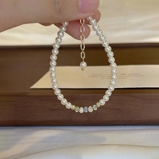 Vòng Tay Ngọc Trai Nước Ngọt Bốn Lá Hình Cỏ Ba Lá Ánh Sáng Pháp Phong Cách Sang Trọng Cao Cấp Phụ Kiện Tay Người Yêu Vườn Series