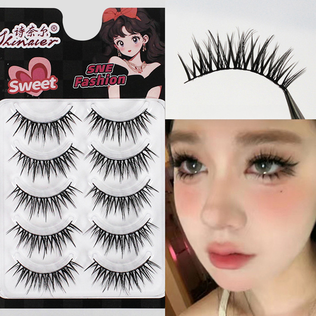 Có Thể Tái Sử Dụng Dải Wispy Giả Mi DIY Anime Full Dải Mi Cho Làm Đẹp Mắt Cosplay DIY Trang Điểm
