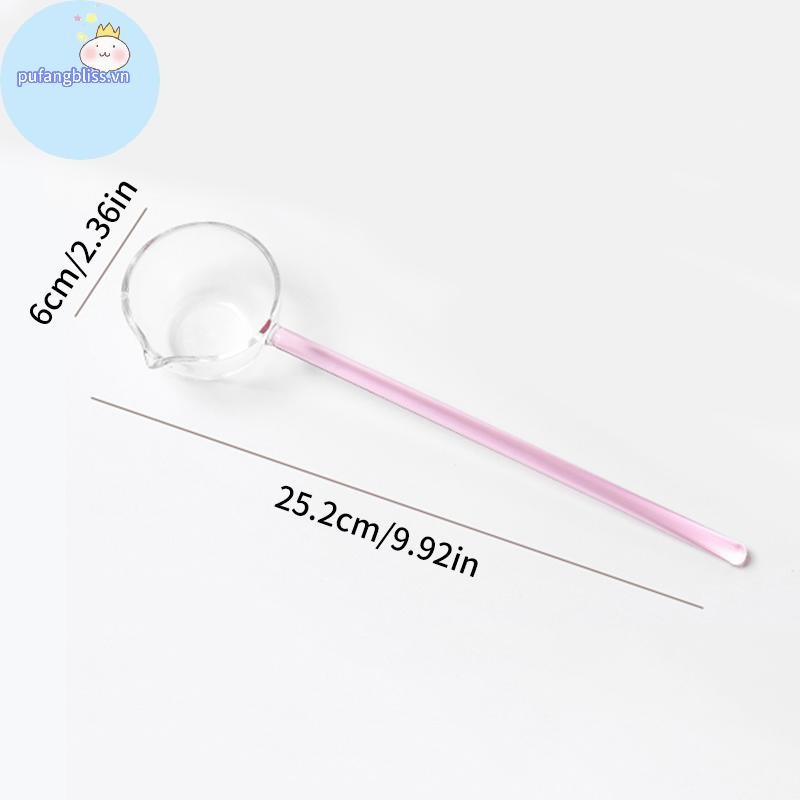 Pufangbliss Borosilicate Thìa Thủy Tinh Có Tay Cầm Dài Trong Suốt Nước Sốt Chịu Nhiệt Thìa Canh Có Vòi Thìa Tráng Miệng Nhà Bếp Thanh Đảng VN