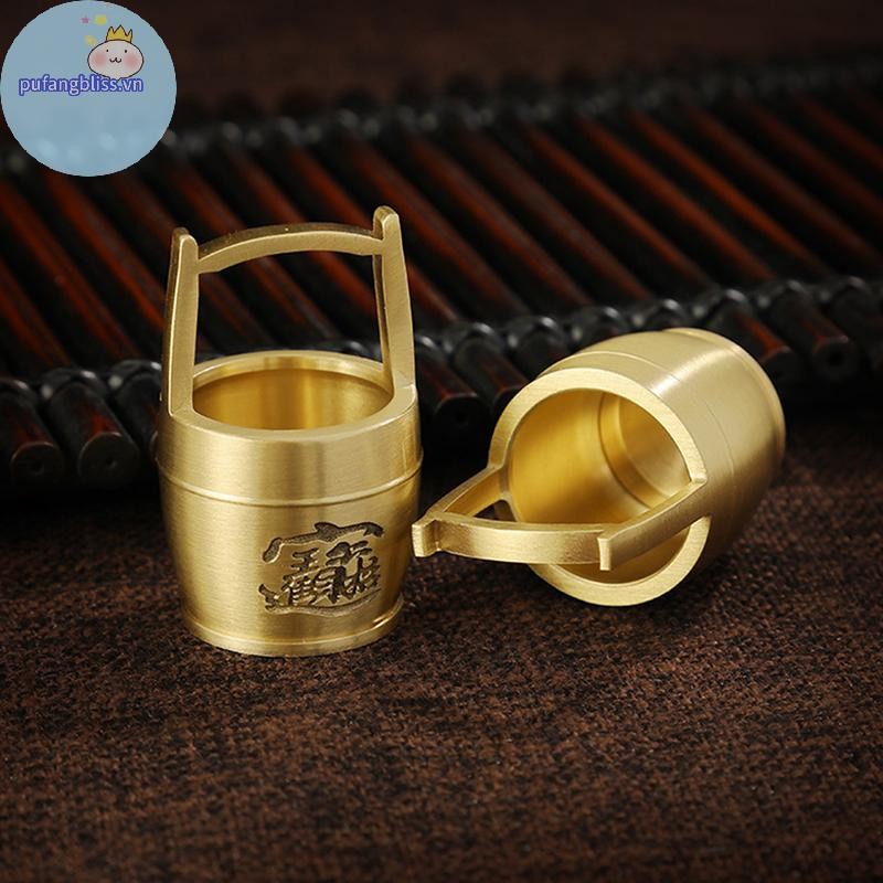 Pufangbliss Đồng Nguyên Chất Xô Vàng Trang Trí May Mắn May Mắn Thủ Công Phong Thủy Trang Trí Quà Tặng VN