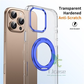 Giá đỡ có thể xoay được Vỏ bọc iphone 16 15 14 13 12 pro max Trong suốt Crysta Ice-sensing Matel Nút ống kính Vỏ trong suốt