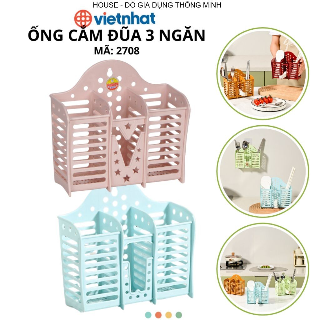 Ống cắm đũa 3 ngăn Chính Hãng VIỆT NHẬT (Mã 2708)