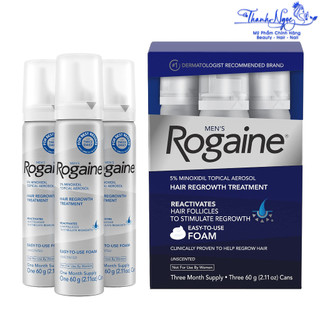 Set 3 Kem mọc râu, tóc Nam Rogaine Minoxidil 5% Foam Dạng Bọt 3x60ml [ TN ]