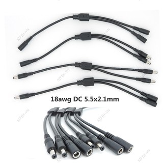 4 loại 18awg 2 chiều DC 5.5x2.1 nam nữ sang 2 nam nữ Bộ chia nguồn đầu nối bộ chuyển đổi Cáp cắm dây nối dài F @ V1N