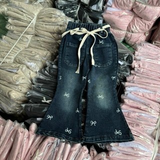 Q14- Quần jean loe in nơ cho bé gái size từ 10-34Kg