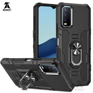 Dành Cho Vivo Y20 2021 / Y20i / Y20s / Y20s G / Y12s / Y12A Ốp điện thoại PC Cứng Mặt Sau TPU Mềm Cạnh Bảo Vệ Camera Giá Đỡ Vòng Chân Đế Chống Sốc Mỏng Vỏ