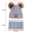 OUSXA 3 chiếc Bonnet cho trẻ mới biết đi, Bộ găng tay khăn quàng cổ ấm áp ngoài trời màu trơn, dày chống gió 1-5Y Pompom Mũ dệt kim mùa đông