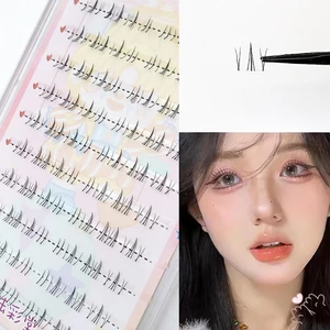 IOIIK Lông mi phân đoạn dưới DIY 5-6mm Wispy dưới lông mi giả