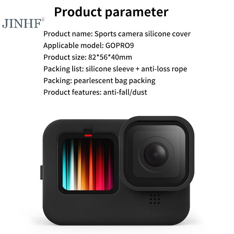 Jinhf Cho Gopro Hero 9 10 11 12 Đen Phụ Kiện Vỏ Bảo Vệ Mềm Tiêu Chuẩn Nhà Ở Cao Su Vỏ Silicon Bảo Vệ Cho Gopro Hero HOT