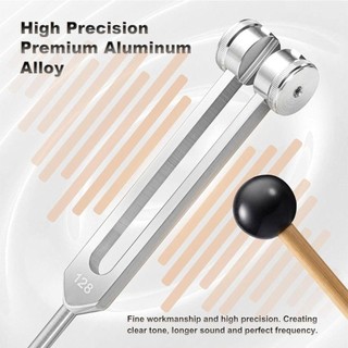 Bộ nĩa điều chỉnh AFTEROF, Nĩa điều chỉnh chữa bệnh có trọng lượng 128Hz, Dụng cụ làm sạch tai Phụ kiện Yoga và thiền định để chữa bệnh Luân xa Trị liệu âm thanh Giảm căng thẳng