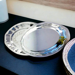 Dĩa Hột Xoài Inox Lòng Sâu Cao Cấp Dĩa Bò Né, Đĩa Hấp Cá Truyền Nhiệt Tốt