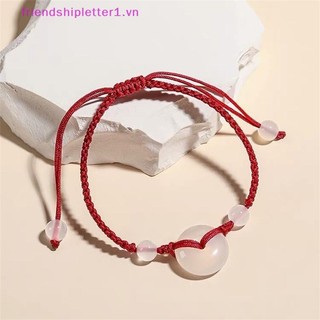 {Fh Fashion} Vòng đeo tay khóa an toàn giả ngọc bích tối giản cổ điển dành cho cặp đôi phong cách Trung Quốc dệt tay Chúc may mắn Dây tay.
