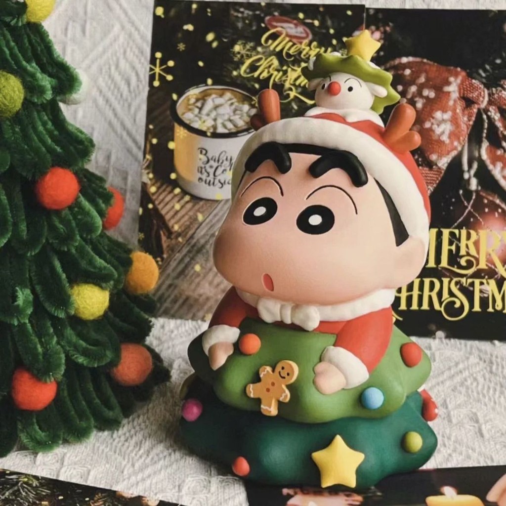 Giáng sinh Crayon Shin-chan Bàn tay Cây thông Noel Shin-chan Dễ thương Búp bê ngoại vi Đồ trang trí để bàn Quà Tặng nữ