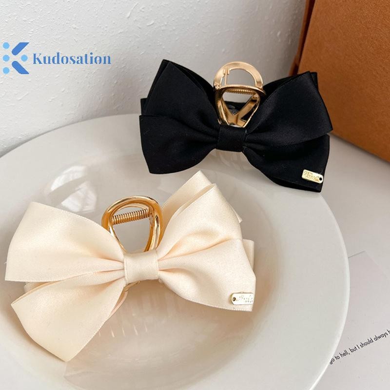 Kudosation Hai Mặt Nơ Kẹp Kẹp Kim Loại Kẹp Tóc Sa Barrette Phụ Kiện Tóc