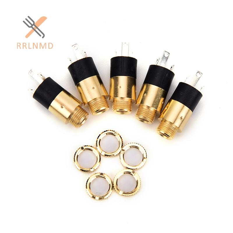 Rrlnmd 5 Chiếc PJ392 3.5 Mm Stereo Nữ Tất Jack 3.5 Âm Thanh Tai Nghe Kết Nối Vàng MỚI