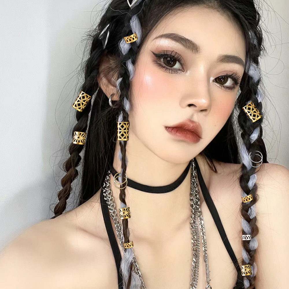 Nhẫn Tóc Dreadlock - Vàng Bạc Có Thể Điều Chỉnh Tóc Cho Bím Bẩn Mặc Mũ Nón - Trang Sức Tóc 80 / 160 Chiếc