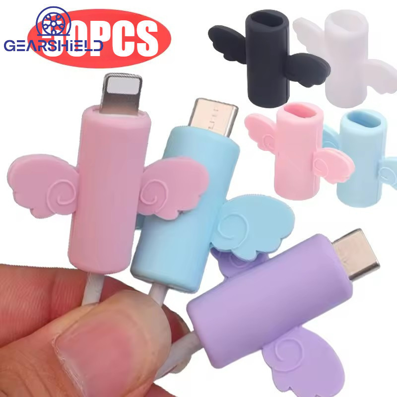Cáp Sạc Silicon Bảo Vệ Chống Vỡ - Điện Thoại Di Động Đa Năng Quấn Dây Dữ Liệu Loại Thiên Thần Cáp Cuộn Tay