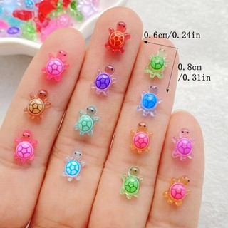 ZENIHCO 100 Chiếc Động Vật Nhựa Mini, Rùa Dạ Quang Màu Dopamine Hoạt Hình, Phát Sáng Đêm Dễ Thương DIY Bức Tượng Nhỏ Trang Trí Vườn Cổ Tích