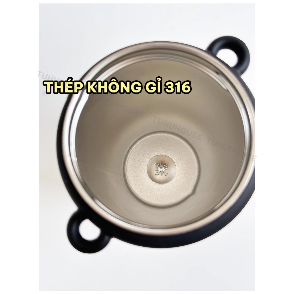 Ly giữ nhiệt BOWKNOT 720ml, cốc giữ nhiệt nóng lạnh inox 316 có dây xách tiện lợi