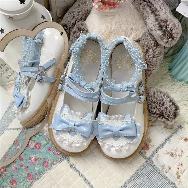 Bộ sưu tập 3.000 người Giày Mary Jane mũi lớn phong cách Nhật Bản, da nhỏ, gót phẳng, kiểu Gothic jk, mũi tròn, công chúa